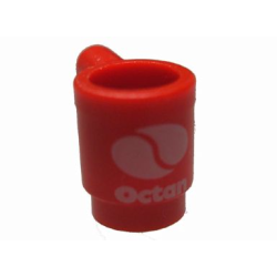 Minifigure, Utensil Cup with White Octan Logo Pattern