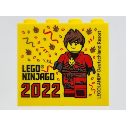 Brick 2 x 4 x 3 with LEGO NINJAGO 2022 LEGOLAND Deutschland Resort Pattern Brick 2 x 4 x 3 with LEGO NINJAGO 2022 LEGOLAND Deutschland Resort Pattern