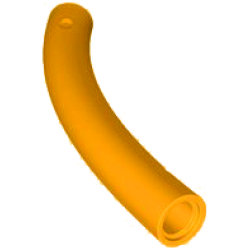 Dinosaur Tail / Neck Middle Section with Bar Hole and Technic Pin Hole - Bright Light Orange