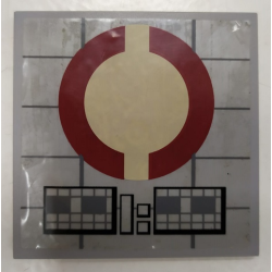 Tile 6 x 6 with Dark Red SW Semicircles Pattern (Sticker) - Set 8039