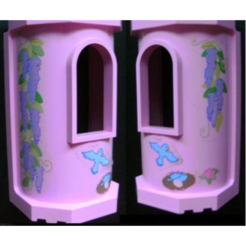 Деталь LEGO 33213pb03 Belville Wall, Tower with Window with Grapes and Bird with Nest and Flower Pattern (Stickers) - Set 7582