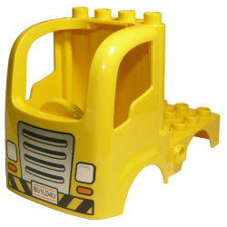 Duplo Car Body Truck 4 x 4 Flatbed with 4 Top Studs with Grille, Headlights, and 'BU1LD4U' Pattern Duplo Car Body Truck 4 x 4 Flatbed with 4 Top Studs with Grille, Headlights, and 'BU1LD4U' Pattern