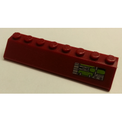 Slope 45 2 x 8 with Silver and Lime Mechanical Pattern Model Left Side (Sticker) - Set 7298