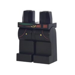 Hips and Legs with Reddish Brown Pockets and Belt, Dark Green Shirt Tail and 2 Gold Rivets Pattern Hips and Legs with Reddish Brown Pockets and Belt, Dark Green Shirt Tail and 2 Gold Rivets Pattern