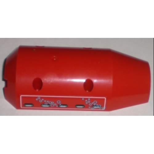 Деталь LEGO 57792pb02L Vehicle, Tipper Drum 3 x 6 x 10 Half with 4 Pin Holes and Vent Holes with Bubbles Pattern Model Left (Sticker) - Set 8075