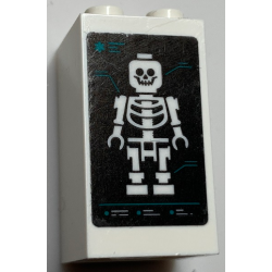 Brick 2 x 2 x 3 with X-Ray Skeleton on Black Background Pattern (Sticker) - Set 60330