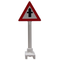 Road Sign Triangle with Road Crossing Pattern Road Sign Triangle with Road Crossing Pattern