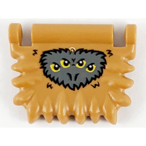 Деталь LEGO 68505pb01 Minifigure, Utensil Book Cover, Fangs Around Edge with Dark Bluish Gray Fur and 4 Yellow Eyes Pattern