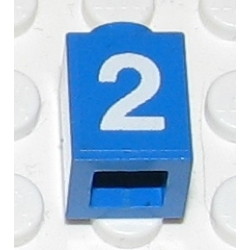 Brick 1 x 1 with White Number 2 Pattern (Sticker) - Set 7710