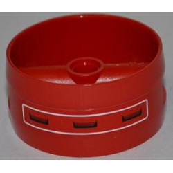 Cylinder 4 x 4 x 1 2/3 with Pin Holes and Center Bar with 3 Black Vents inside White Rectangle Pattern (Sticker) - Set 8080 Cylinder 4 x 4 x 1 2/3 with Pin Holes and Center Bar with 3 Black Vents inside White Rectangle Pattern (Sticker) - Set 8080