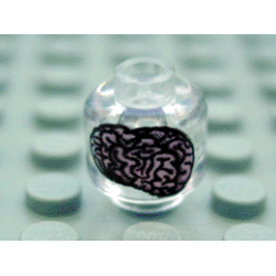 Minifigure, Head without Face with Purple Brain Pattern