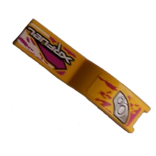 Деталь LEGO 50947pb004L Vehicle, Mudguard 1 x 4 1/2 with 'XRFUEL', Arrow, and Headlights Pattern Model Left Side (Stickers) - Set 8131