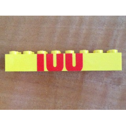 Brick 2 x 8 with Bottom Half of '100' Pattern
