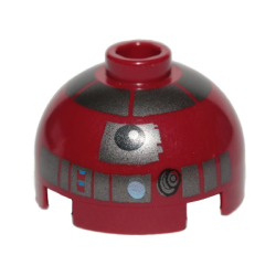 Brick, Round 2 x 2 Dome Top with Silver Pattern (R4-P17)