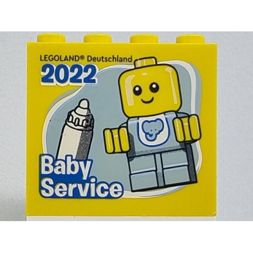 Деталь LEGO 30144pb378 Brick 2 x 4 x 3 with LEGOLAND Deutschland 2022 Baby Service Pattern