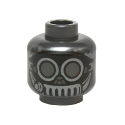 Minifigure, Head Alien with Black Mask, Silver Goggles, and Mouth Grate Pattern