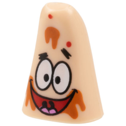 Minifigure, Head, Modified Patrick with Dark Orange Ice Cream Splotches Pattern
