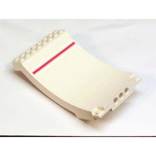 Деталь LEGO 43085pb02 Sports Arena Section / Skateboard Ramp with Red Stripe Pattern (Sticker) - Set 3536