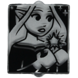 Glass for Window 1 x 2 x 2 Flat Front with Elves Minifigure, Star and Sparkles on Black Background Pattern Glass for Window 1 x 2 x 2 Flat Front with Elves Minifigure, Star and Sparkles on Black Background Pattern