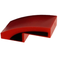 Slope, Curved 2 x 1 x 2/3 with Black Curved Stripe Pattern on Both Sides Slope, Curved 2 x 1 x 2/3 with Black Curved Stripe Pattern on Both Sides