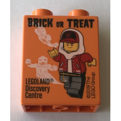 Duplo, Brick 1 x 2 x 2 with 2019 Brick or Treat LEGOLAND Discovery Centre Pattern Duplo, Brick 1 x 2 x 2 with 2019 Brick or Treat LEGOLAND Discovery Centre Pattern