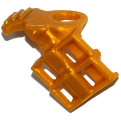 Minifigure Armor Shoulder Pad with Grille / Fluted Profile and Scabbard for 2 Katanas - Trans-Clear