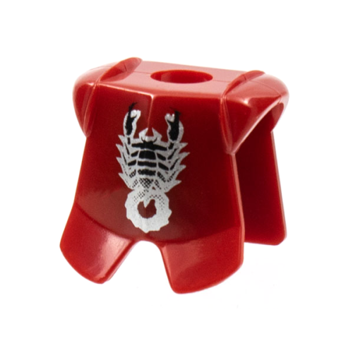 Деталь LEGO 2587pb09 Minifigure Armor Breastplate with Leg Protection with Black and Silver Scorpion Pattern