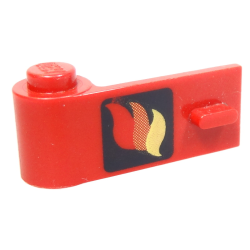 Door 1 x 3 x 1 Left with Classic Fire Logo Pattern