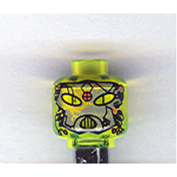Minifigure, Head Alien with Gray Mask and Mouth Grille Pattern (UFO Blue)