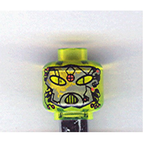Деталь LEGO 3626pb0248 Minifigure, Head Alien with Gray Mask and Mouth Grille Pattern (UFO Blue)