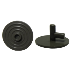 Minifigure, Shield Circular / Round Ridged Face with Stud - Dark Gray Minifigure, Shield Circular / Round Ridged Face with Stud - Dark Gray