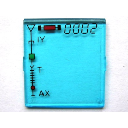 Glass for Window 4 x 4 x 3 Roof with '0002 IY - T - AX' Pattern (Sticker) - Set 6339 Glass for Window 4 x 4 x 3 Roof with '0002 IY - T - AX' Pattern (Sticker) - Set 6339