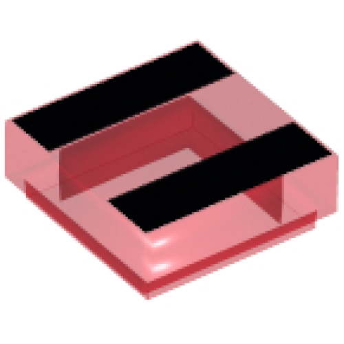 Деталь LEGO 3070pb252 Tile 1 x 1 with 2 Black Stripes Pattern