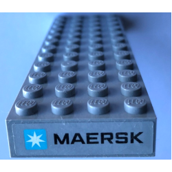 Brick 4 x 12 with Maersk Logo on Light Bluish Gray Background Pattern on Both Ends (Stickers) - Set 10241 Brick 4 x 12 with Maersk Logo on Light Bluish Gray Background Pattern on Both Ends (Stickers) - Set 10241