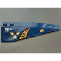 Wedge 10 x 3 Right with Gold Circles, Armor Plates, Red Triangles and White and Medium Azure Lights Pattern (Sticker) - Set 71765