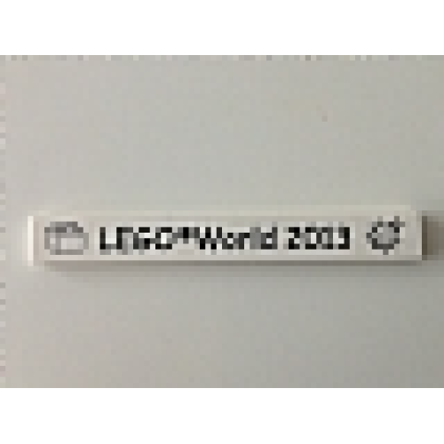 Деталь LEGO 4162pb095 Tile 1 x 8 with 'LEGO World 2013', Brick, and Ladybug Pattern