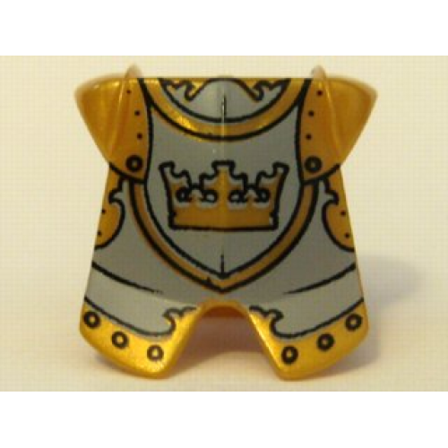 Деталь LEGO 2587pb22 Minifigure Armor Breastplate with Leg Protection with Fantasy Era Gold Knight Pattern