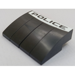 Stickered Assembly 4 x 3 x 1 with 'POLICE' on White Background Pattern (Sticker) - Sets 6111 / 8665 - 4 Slope, Curved 3 x 1 Stickered Assembly 4 x 3 x 1 with 'POLICE' on White Background Pattern (Sticker) - Sets 6111 / 8665 - 4 Slope, Curved 3 x 1