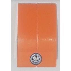 Stickered Assembly 3 x 2 x 1 with Silver Mercedes-Benz Logo Pattern (Sticker) - Set 8110 - 2 Slope Curved 3 x 1