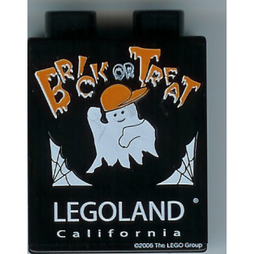 Деталь LEGO 4066pb283 Duplo, Brick 1 x 2 x 2 with Halloween 2006 Brick or Treat Pattern (LEGOLAND Logo)
