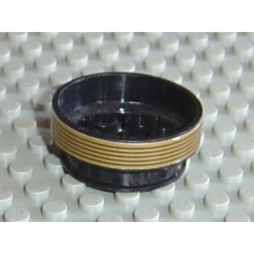 Деталь LEGO 2695pb01 Wheel 30mm D. x 13mm (13 x 24 Model Team) with Black Stripes on Gold Pattern (Sticker) - Set 8007