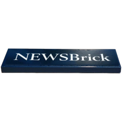 Tile 2 x 6 with White 'NEWSBrick' Pattern (Sticker) - Set 910034