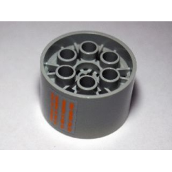 Wheel 20 x 30 Technic with 4 Broken Orange Lines Pattern (Sticker) - Set 10129