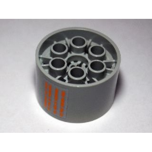 Деталь LEGO 4266pb07 Wheel 20 x 30 Technic with 4 Broken Orange Lines Pattern (Sticker) - Set 10129