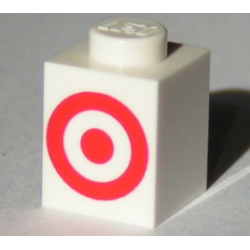 Brick 1 x 1 with Red Target Logo Pattern