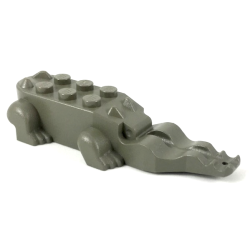 Alligator / Crocodile Body with 4 Bottom Teeth - Dark Gray Alligator / Crocodile Body with 4 Bottom Teeth - Dark Gray