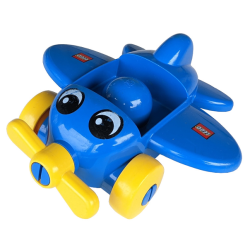 Primo Vehicle Airplane with Yellow Propeller and Wheels with Eyes and LEGO Logo on Wings Pattern Primo Vehicle Airplane with Yellow Propeller and Wheels with Eyes and LEGO Logo on Wings Pattern