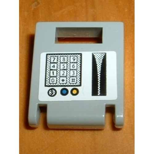 Деталь LEGO 4346pb06 Container, Box 2 x 2 x 2 Door with Slot with Keypad and Card Swipe Pattern (Sticker) - Set 1376