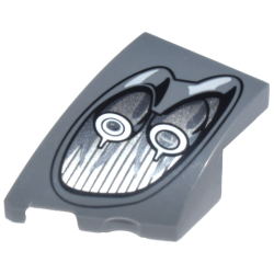 Wedge 3 x 2 Left No Studs with Pagani Utopia Car Headlight, 2 Silver Bulbs and Black Outline Pattern
