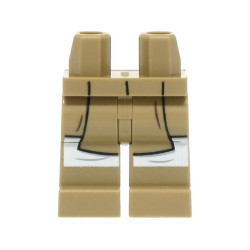 Hips and Legs with SW Jedi Robe with 2 Dark Brown Wrinkles and White Leggings Pattern